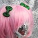 Bottle Green Bow Clips, Glitter, Hair Accessories, Cute Kawaii Bows