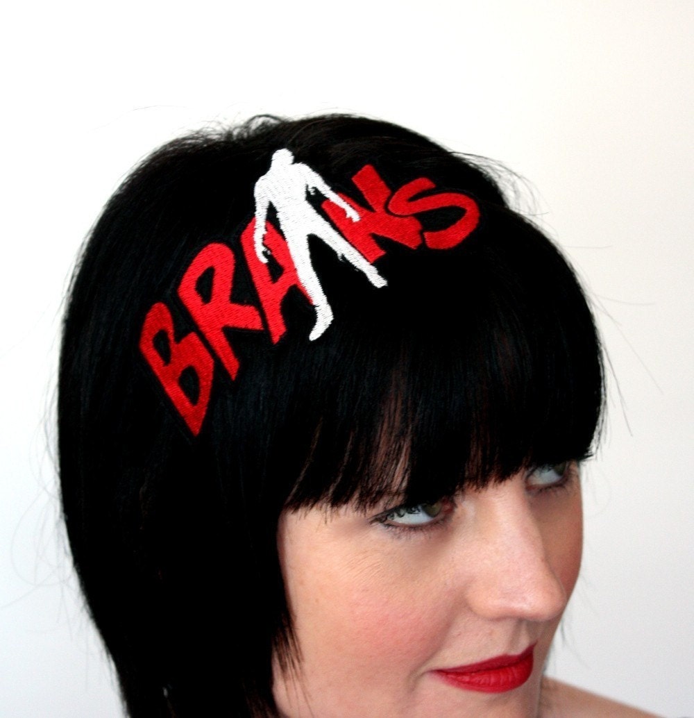 Zombie Brains Headband, Red and White
