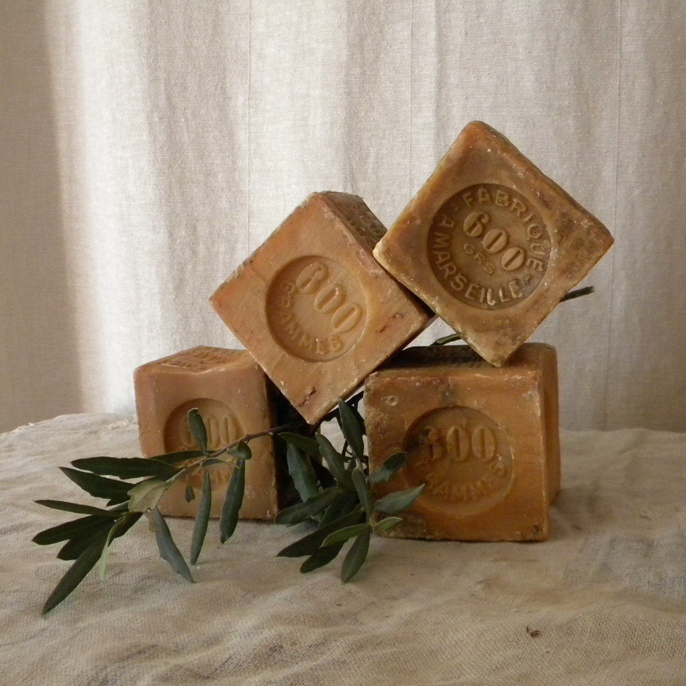 Vintage soap, Savon de Marseille French country decor