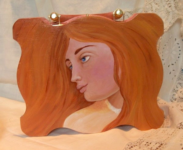 Handbag Hand Painted Double Portrait Boho Purse
