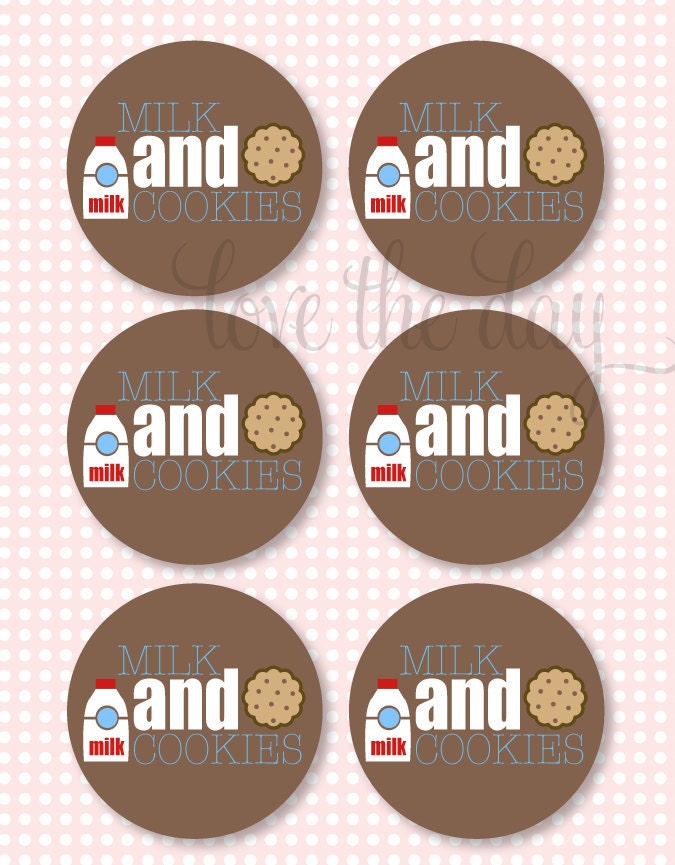 PRINTABLE Favor Tag - Milk and Cookie Birthday Party Collection by Love The DayMilk