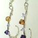 Crystal Galaxy Earrings - Swarovski Crystal and Silver plated Wire Curl Coil - Unique