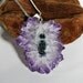 Stalactite Pendant, Amethyst Slice, Raw Edges, Teal Green, Agate,Sterling Silver Bail Inv. 442