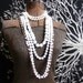 Vintage Beaded Necklace Lot - Lucite & Glass Beads / Winter White