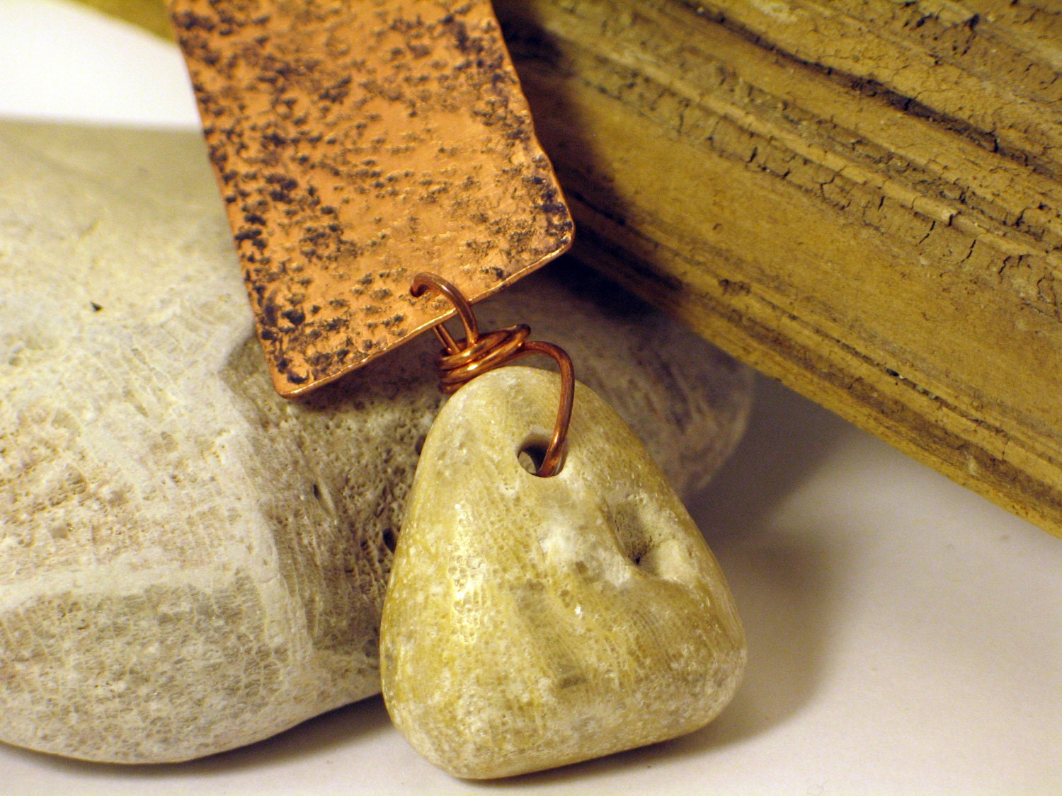 Charlevoix Stone Beach Stone and Copper Ceiling Fan Pull