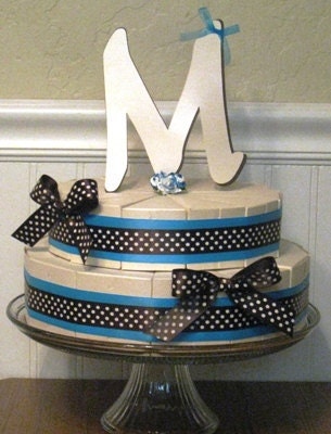 Cake Slice Initial Favor Box Cake Any Color any Theme Two Tier