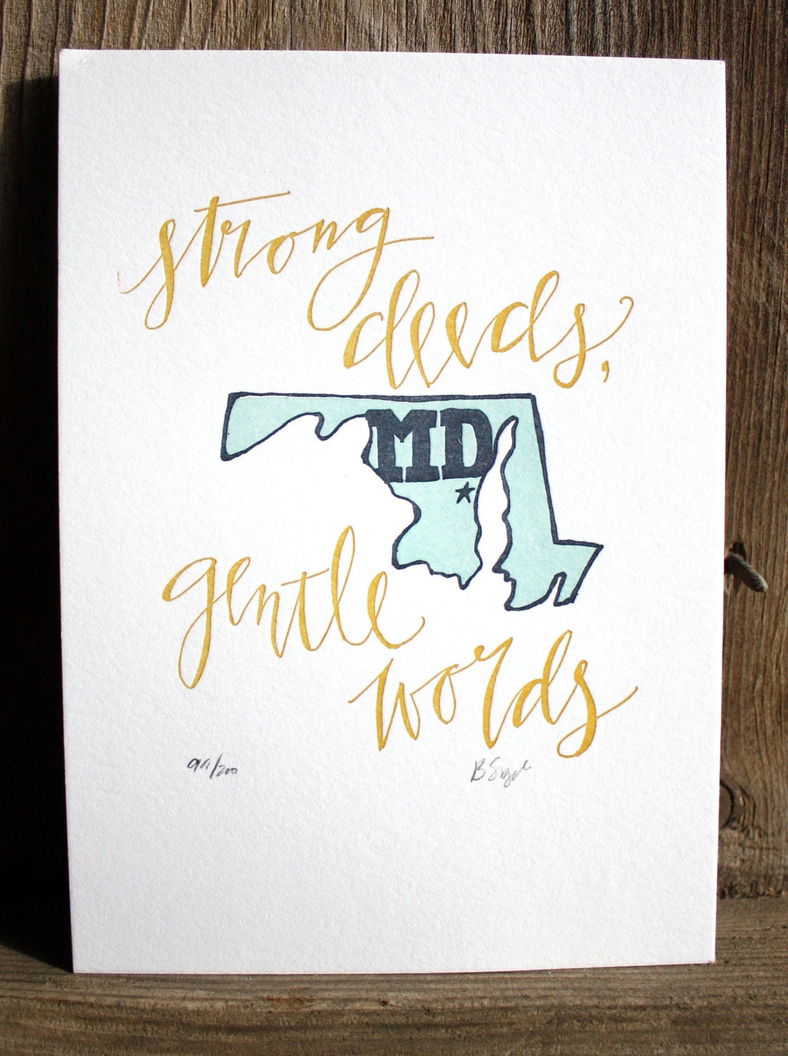 Maryland State Series Letterpress Print