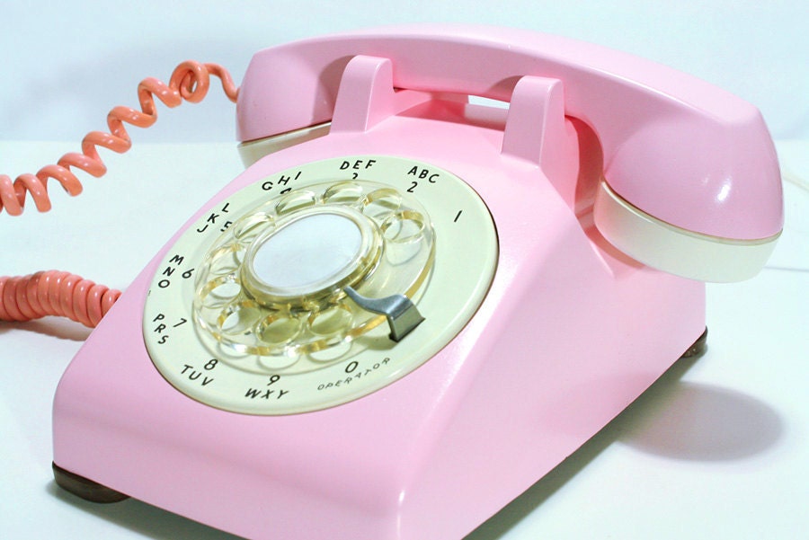 Refurbished Bell Rotary Aqua Pink Phone