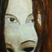 Print - Girl peering over top of a masquerade mask - Not What She Seems