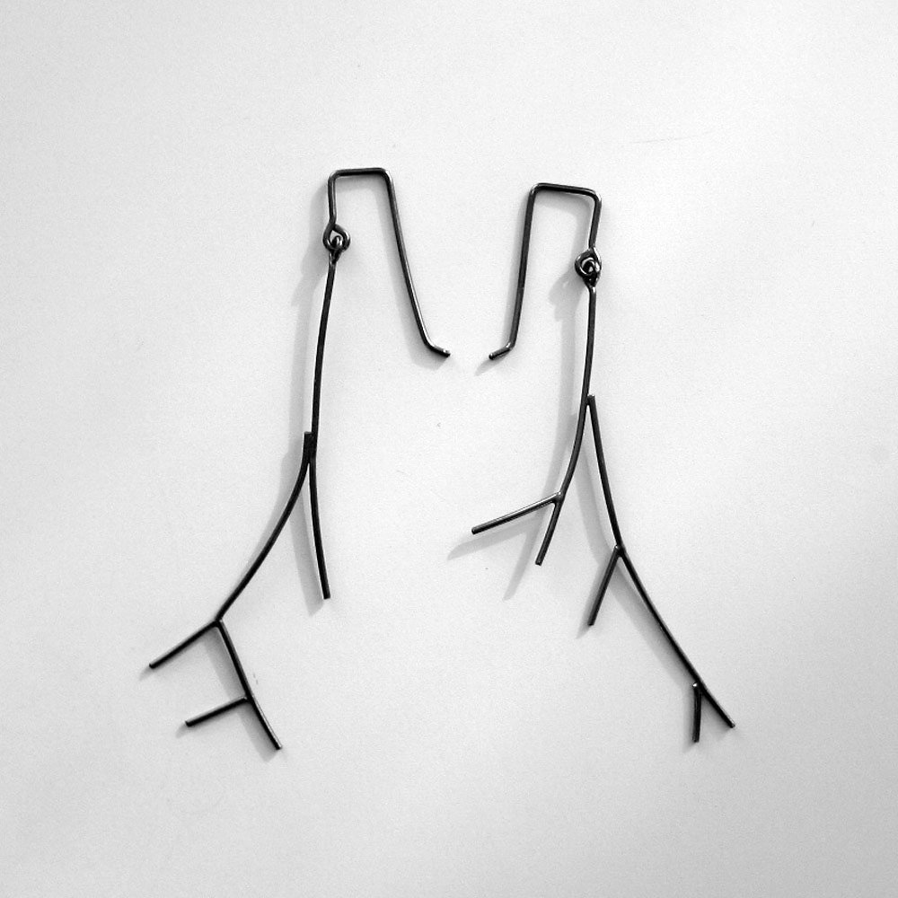 Asymmetrical Twig Earrings