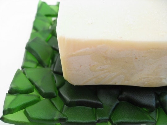 Recycled Glass Soap Dish - Green Beach Glass