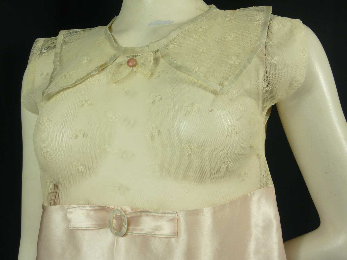 Vintage 1930s  Lace and Satin Blouse
