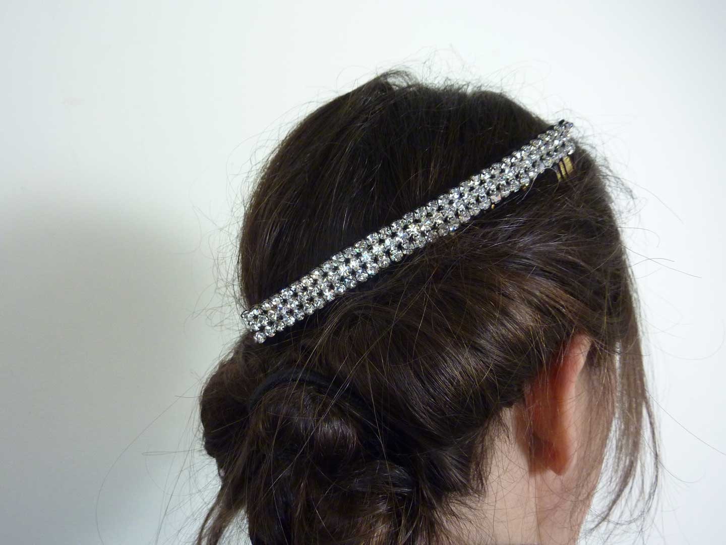 Vintage Large Rhinestone Diamante Hair Comb Slide