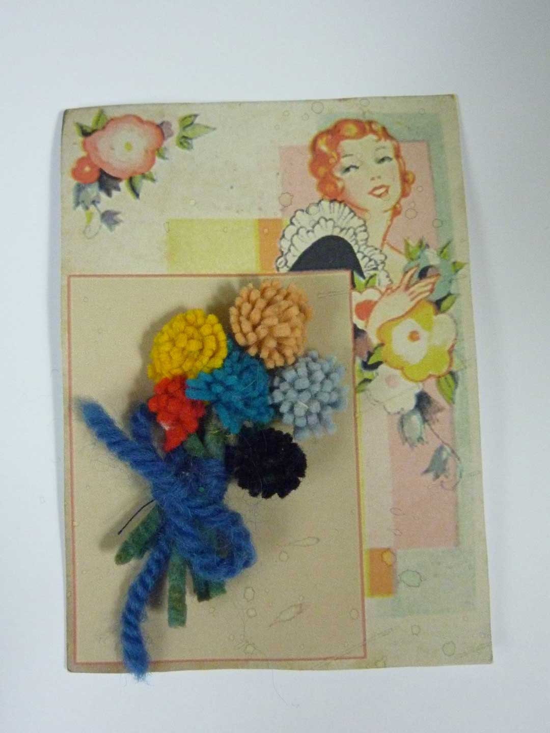 Vintage 1940s Felt Corsage  Brooch from Vintage Felt  made from Original 1940s Patterns
