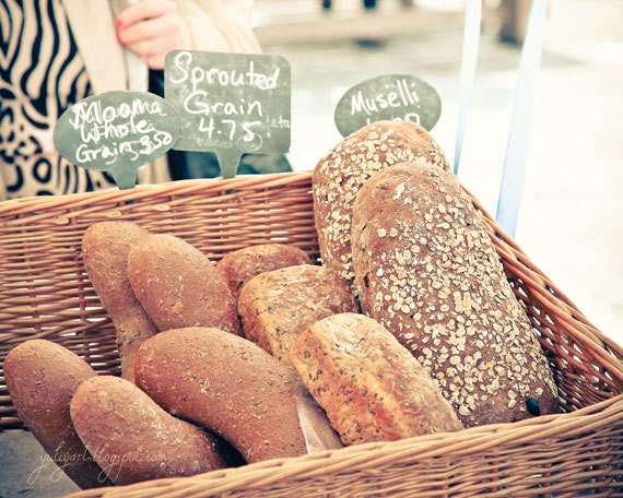 Whole Grain Delight - fine art photograph romantic shabby rustic kitchen decor vintage farmer market food cooking hostess Nature honey brown