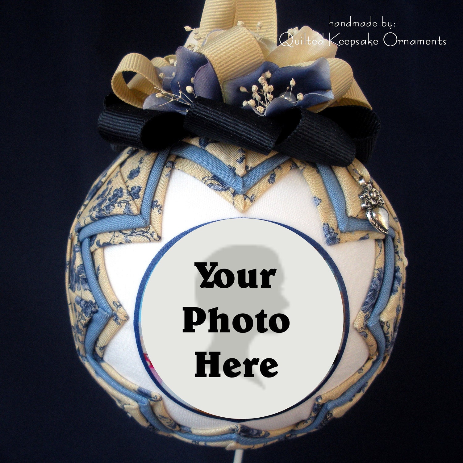 Personalized Photo Ornaments - Quilted Christmas Ornament - Photo Gifts for Engagement - Wedding - Baby - Vintage Photos and more