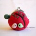 Wool Coin Purse Coin Pouch Change Pouch Wool Felted Purse Framed Purse Handmade Bird Red Tree