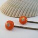 Decorative Glass Bobby Pins - Tangerine Hair Accesory