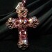 Cross crystal cell phone charm