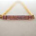 Simple Bar Necklace - Amethyst Cube Beads on Gold Tone Chain