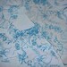 ALL 5 PIECES Antique French Fabric Blue Bird Toile 19th century