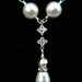 Bridal Golden Shadow Crystal & Cream Pearl Necklace and Earrings set / Romantic Vintage Style Wedding Jewelry