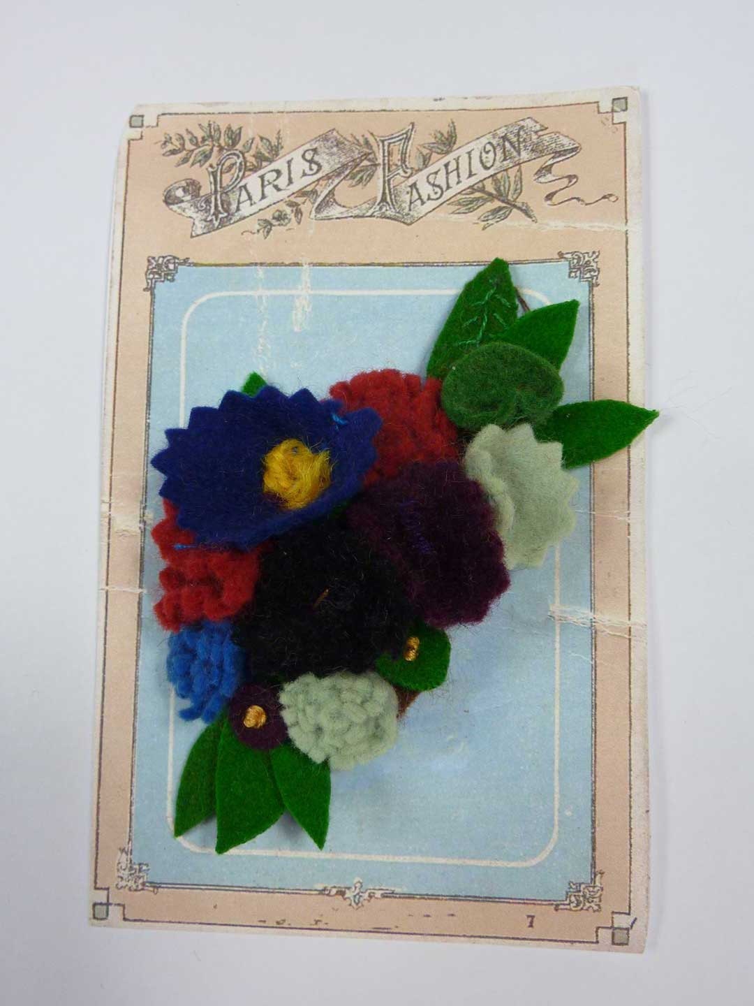 Vintage 1940s Felt Corsage  Brooch from Vintage Felt  made from Original 1940s Patterns
