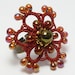 Lace Tatted Cocktail Ring -Red Flair Flower