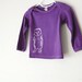 SALE, Owl T Shirt, Long sleeve shirt, baby shirt, Purple, Hand-Dyed