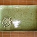 Handmade Stoneware GREEN SEA TURTLE Soap Dish