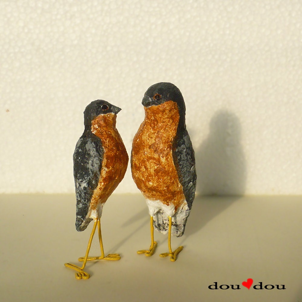 Birds of Prey Sculpture - Miniature Sparrowhawk Couple