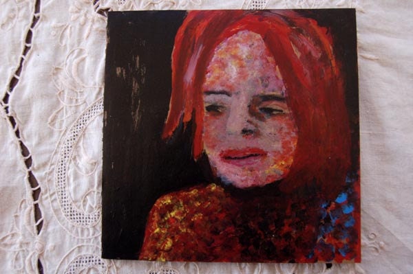Original cardboard painting - Not Impressed