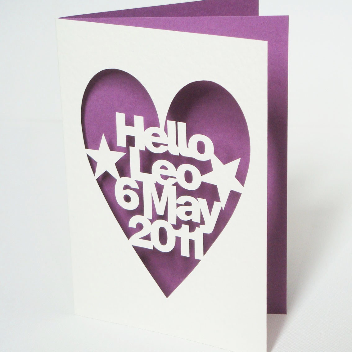 Personalised Hand Cut New Baby Celebration Card