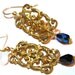 Chandelier earrings. Drop earrings. Blue earrings. Fleur de lis. Vintage filigree. Floral. Navy blue. BLUE VELVET