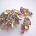 Rhinestone Demi Parure High Domed Open Back Setting in Purple and Yellow