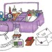 DEPOSIT for an Adorable 9 x 14 Custom Framed Illustration