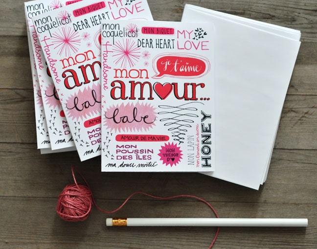 Nickname Valentine card A2 Bilingual