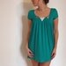 Triangle-Babydoll Green Silver and White Refashioned Dress