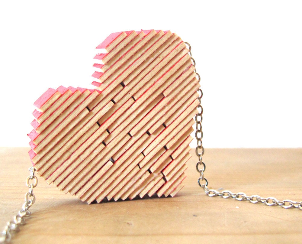 VALENTINE'S DAY NECKLACE - heart necklace, red pendant