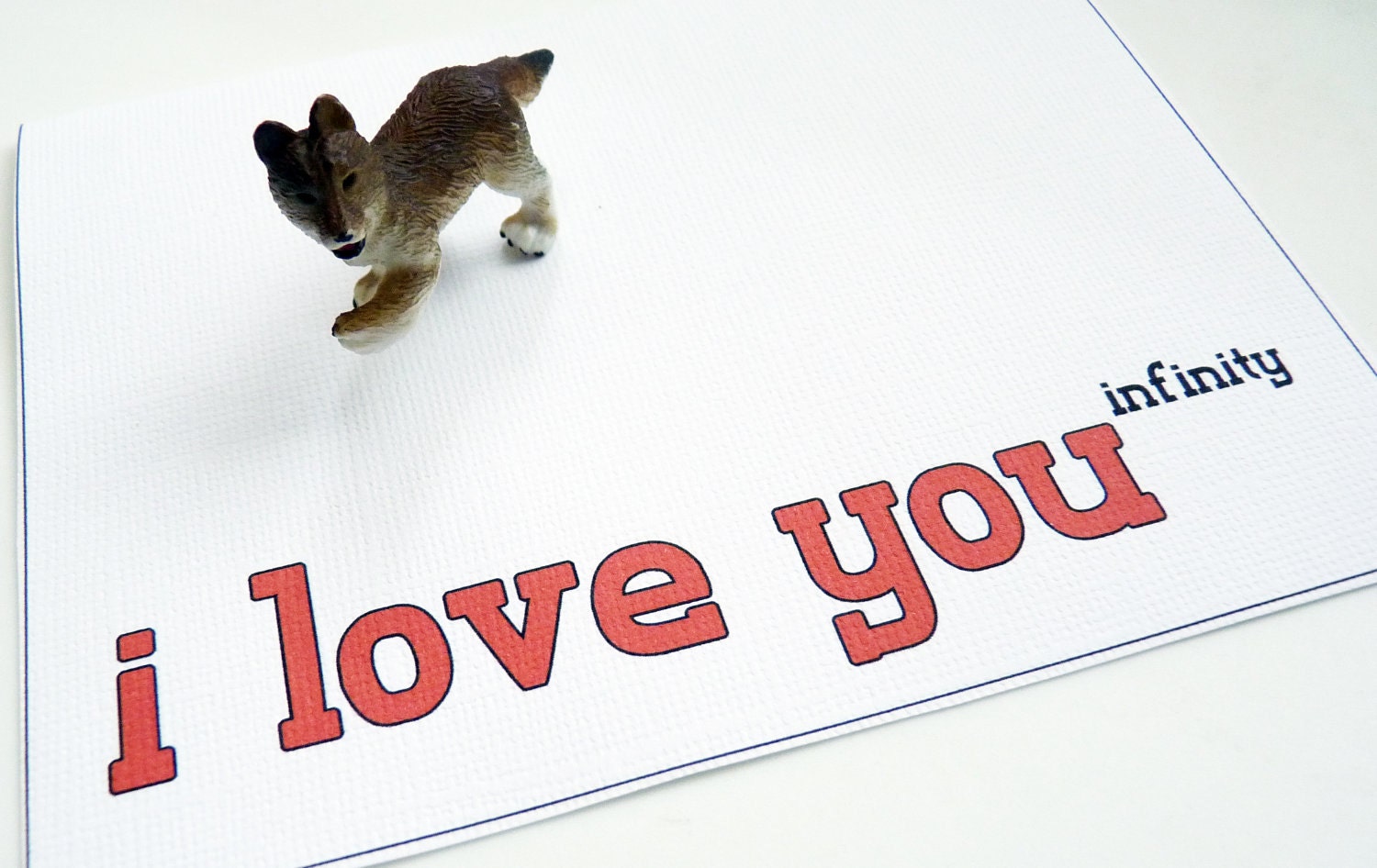 I Love You to the Infinity Power - Textured Geekery Humor Blank Greeting Card - Great for Valentine's Day