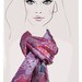 Confetti Treetops - pink, hand painted silk scarf