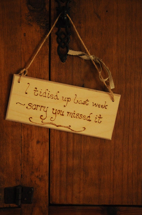 Housework, Funny sign , rustic hanging wooden sign engraved with pyrography, custom / personalised / personalized
