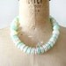 vintage necklace : mint silver pearl 70s beaded necklace