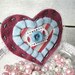 Lace Heart Hair clip - Dark Pink and Light Blue - Shabby Chic, Handsewn, Snap Clip, Lace, Pretty