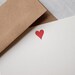 Heart Letterpress Stationery - Set of 6 Flat Notes