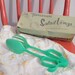 Vintage Tupperware Salad Tongs in ORIGINAL box with cute vintage apron