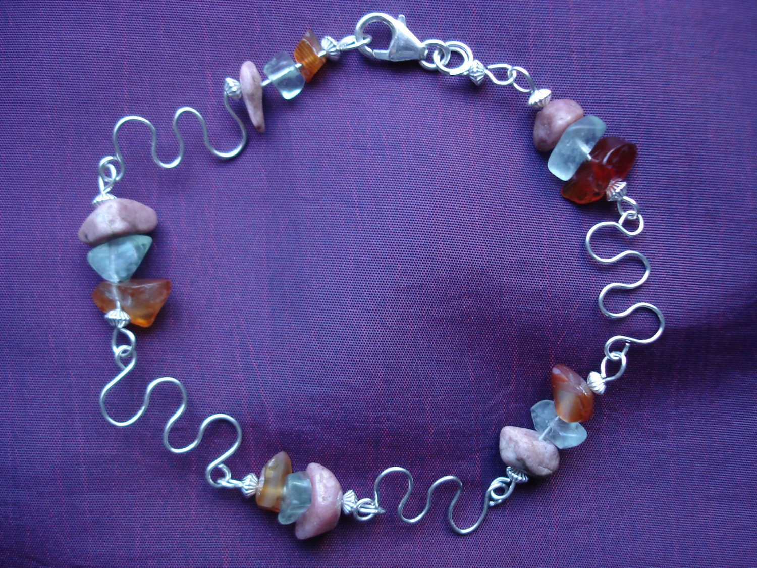 Silver & Crystal Handmade Healing Bracelet For Fertility, Creativity and releasing depression and emotional trauma