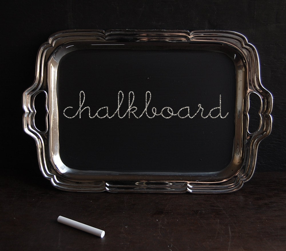 Upcycled Metal Chalkboard Tray