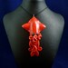 Crimson Squid Necklace - Polymer Clay Cephalopod Jewelry
