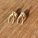 Gold Wishbone Studs - 14K Gold Fill